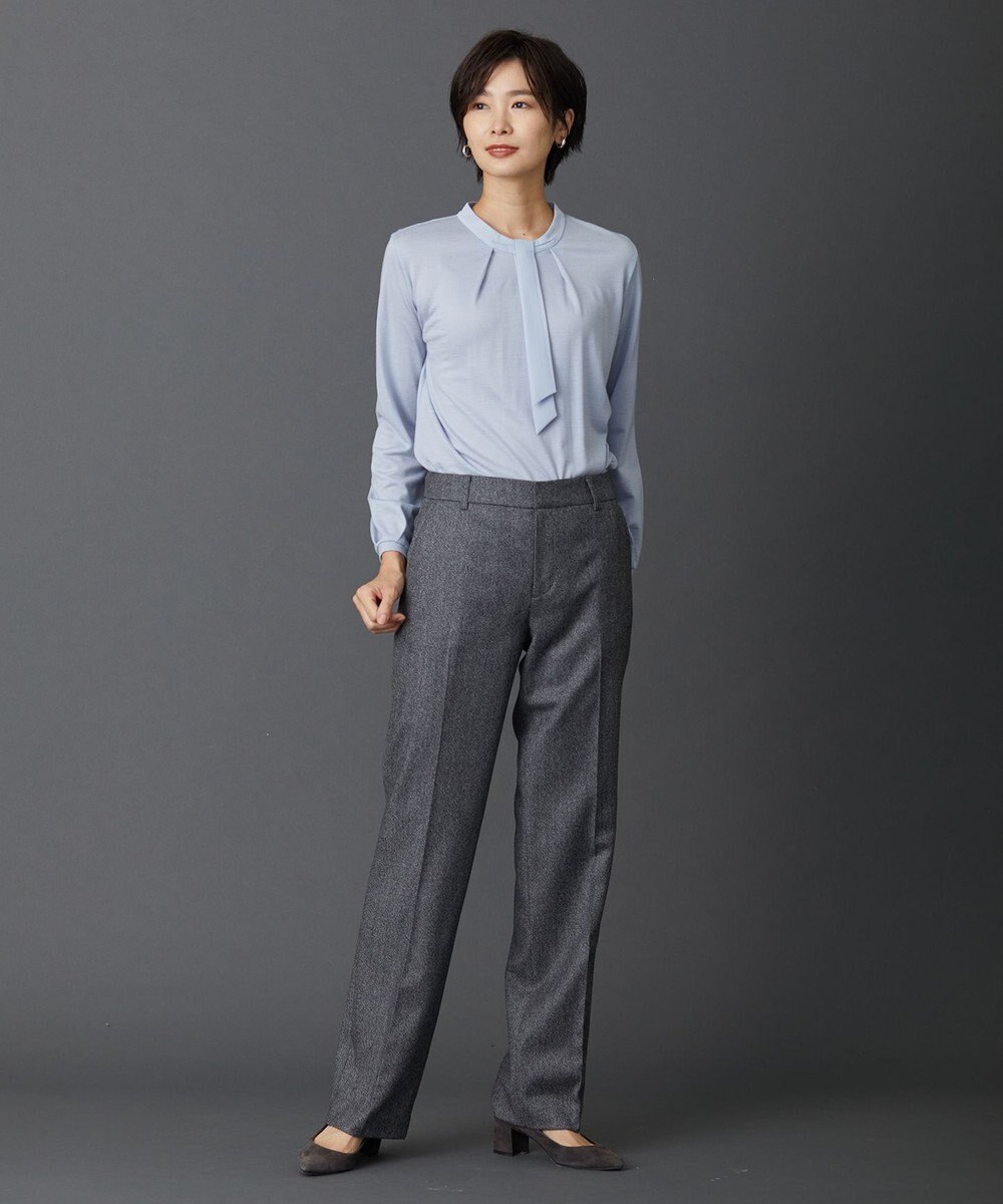 J.PRESS LADIES ウォッシャブルウールジャージー ボウタイ カットソー 