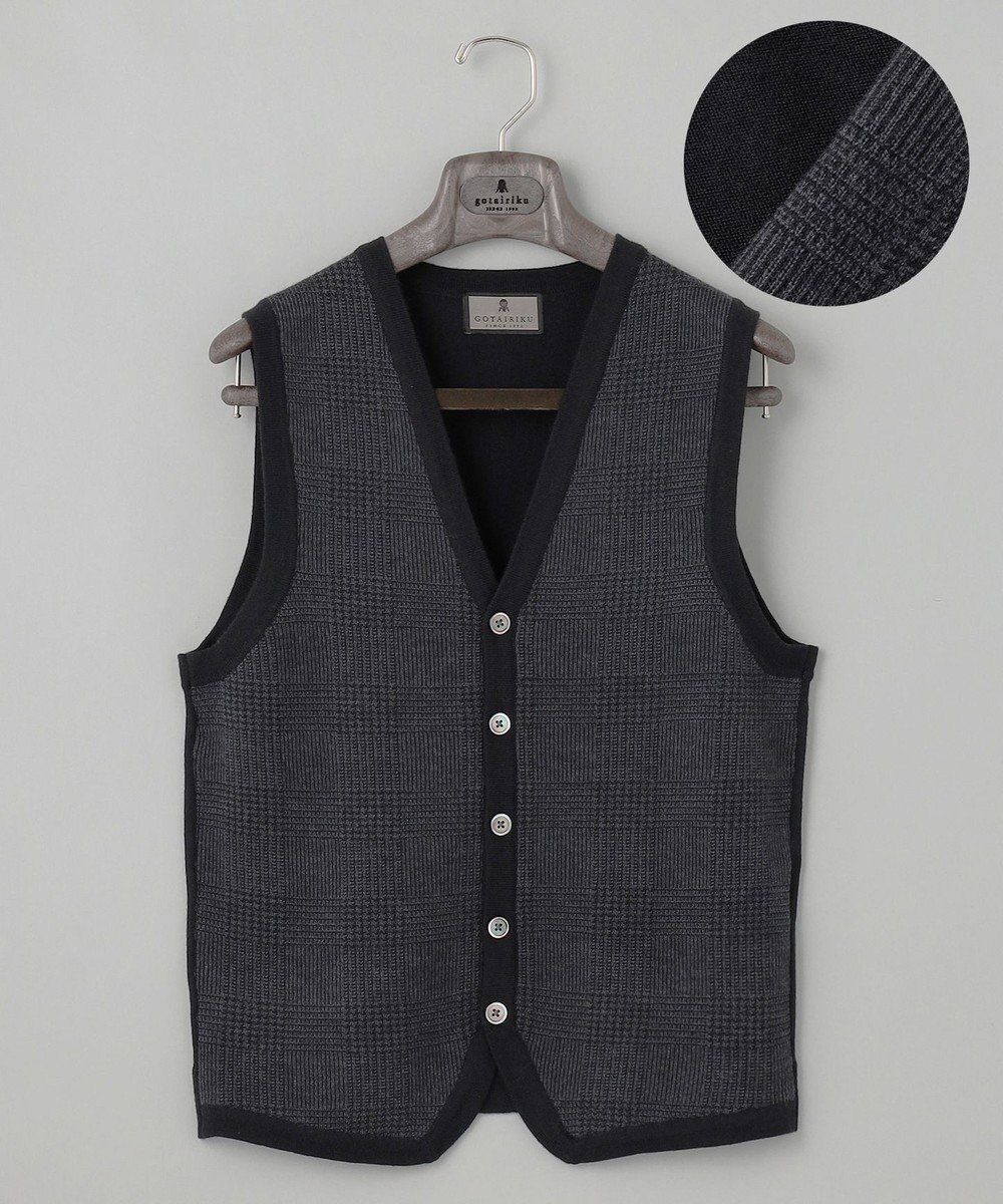 GOTAIRIKU 体温調整に【洗える/チクチクしにくい/ピリングしにくい】イタリア糸 ハイゲージ ベスト_WOOL100% 