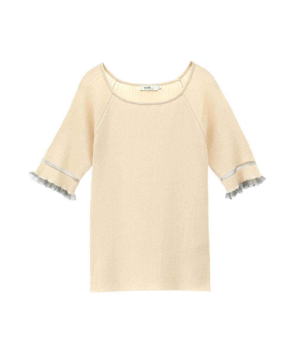 earth music&ecology ポイントシアーフリルニットプルオーバー 