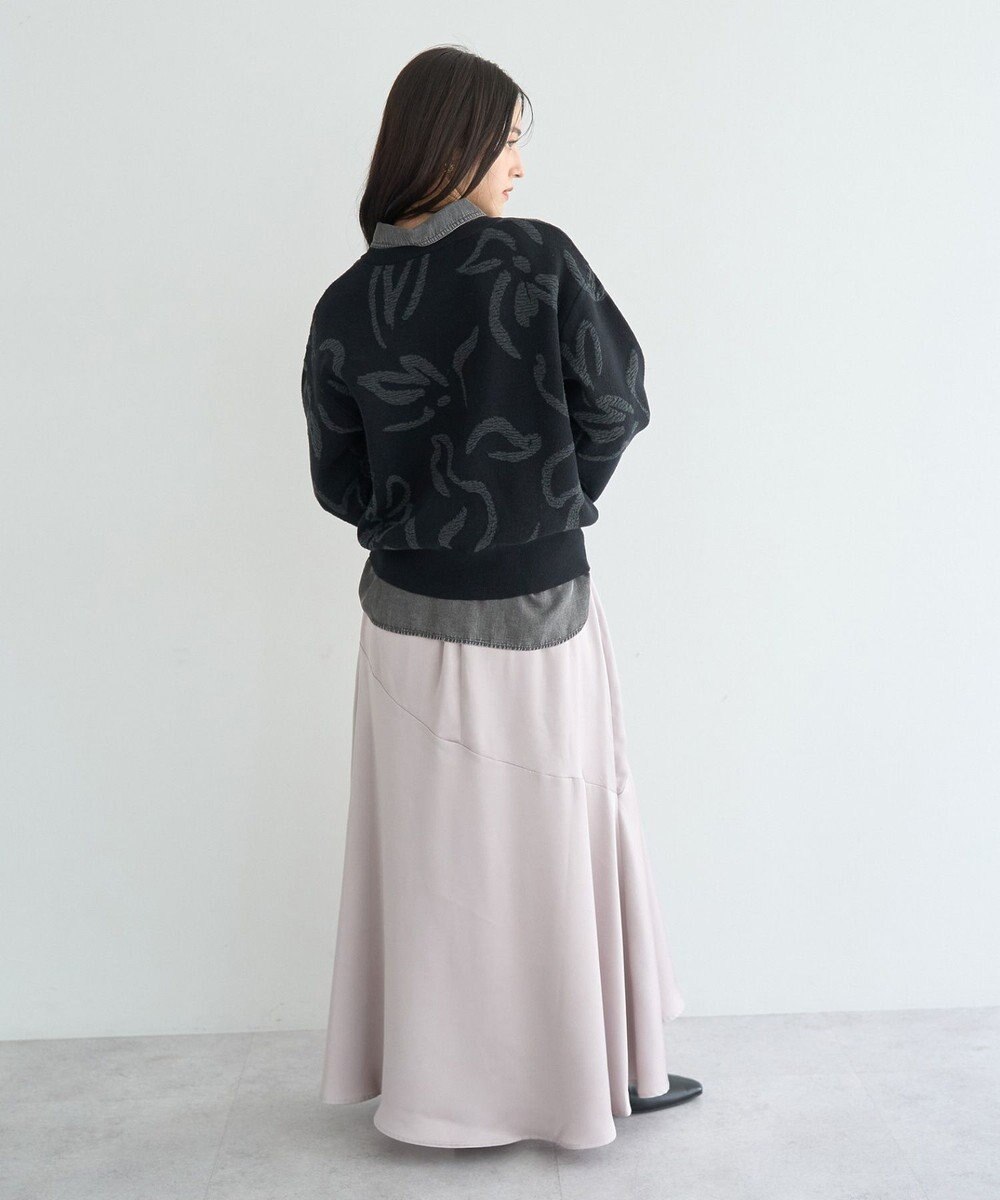 YECCA VECCA アート柄ふくれジャガードニット 