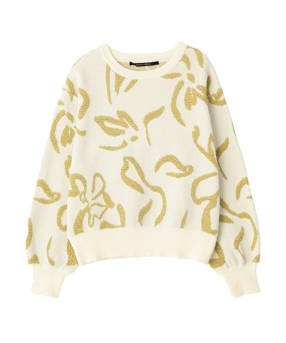 YECCA VECCA アート柄ふくれジャガードニット 