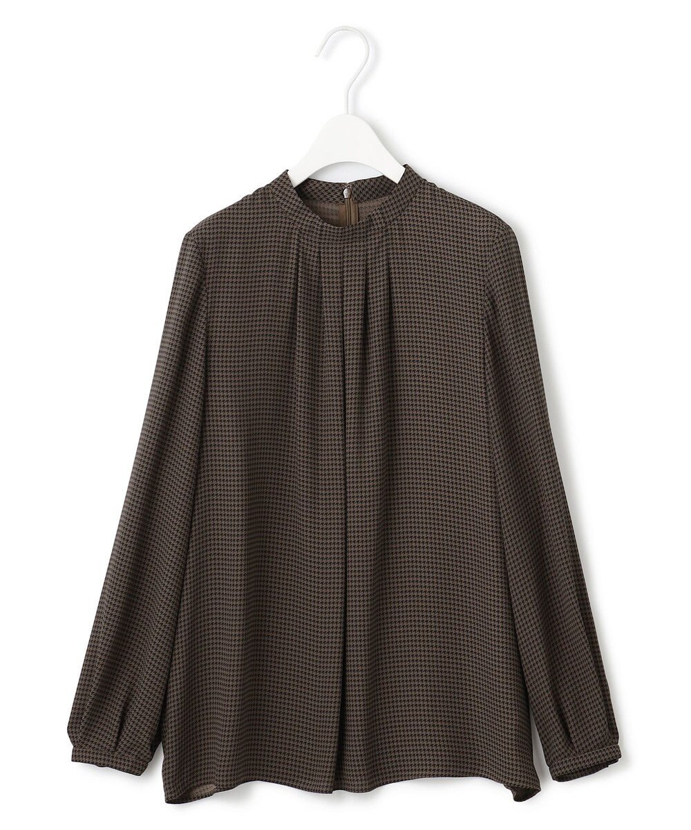 ICB 【接触冷感・UVケア・速乾・洗える】BackSatinAmunzen ハイネックブラウス 