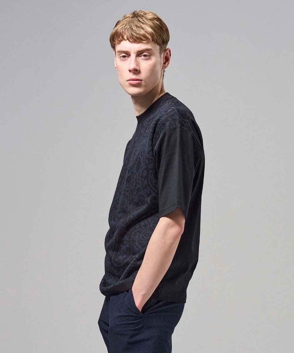 JOSEPH HOMME オリエンタルジャガードニットブロック　クルーネック半袖カットソー 