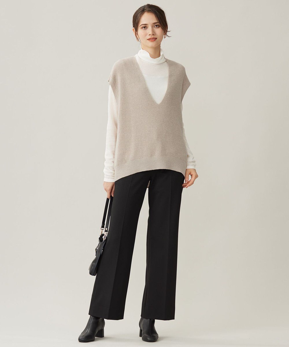 自由区 L 【WEB限定カラーあり・撥水加工・洗える】TRギャバストレート パンツ 