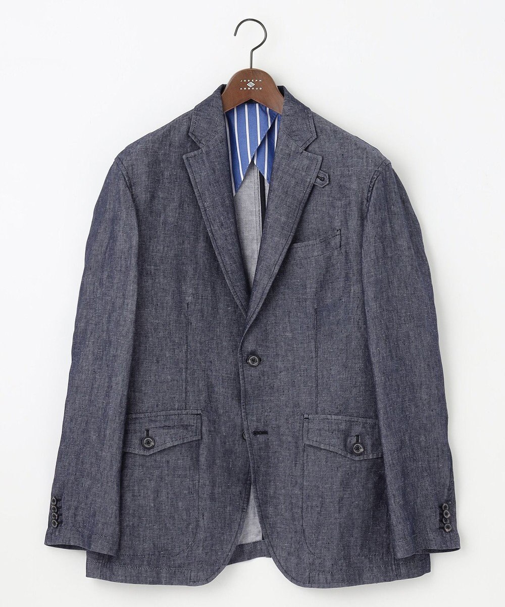 JOSEPH ABBOUD 【JAPANファブリック/セットアップ/清涼】LINEN DENIM ジャケット 