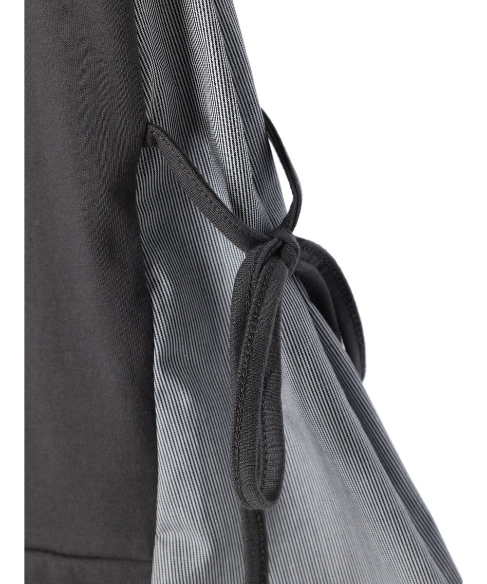 Green Parks 脇リボン５分袖布帛ドッキングプルオーバー 