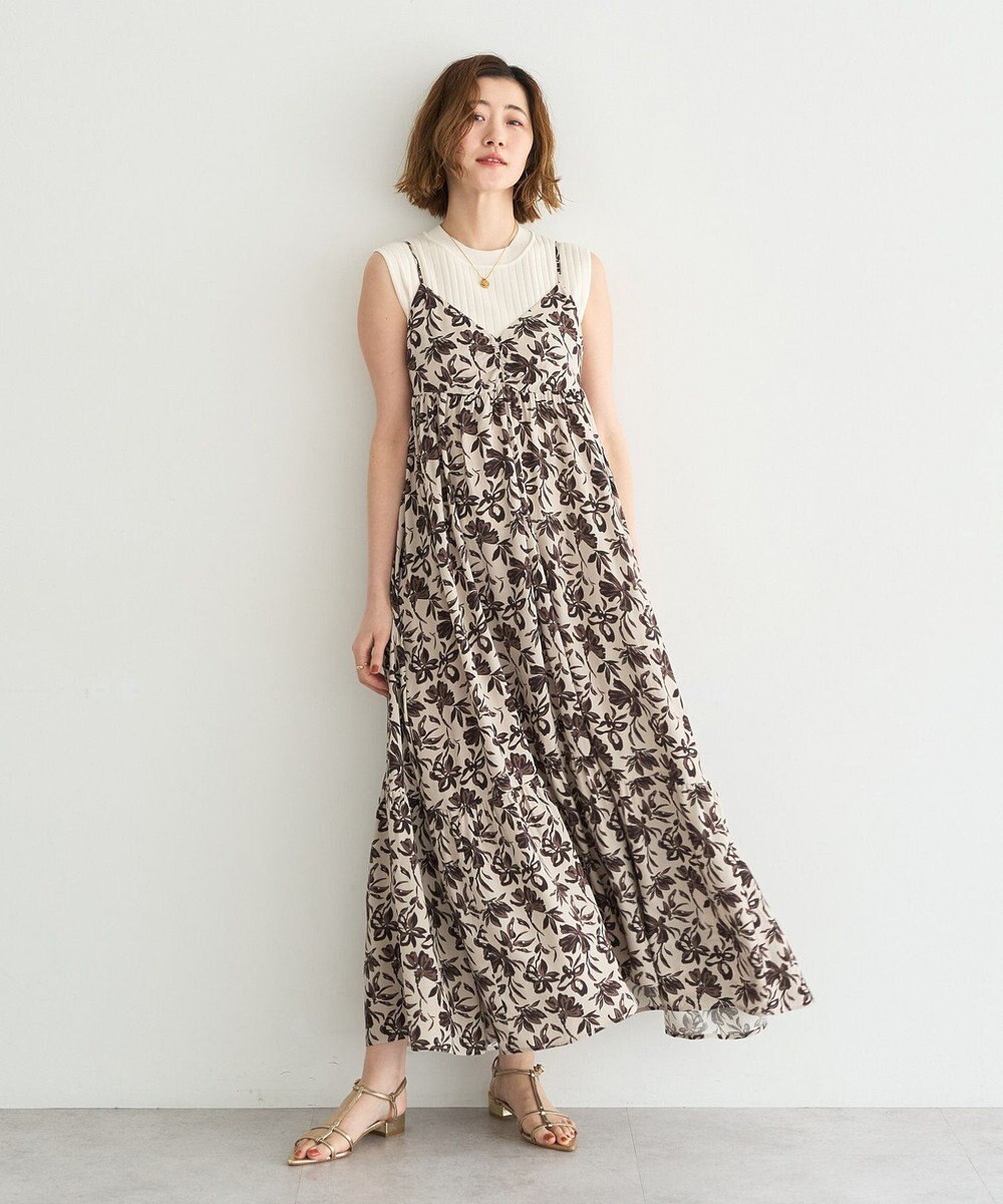 YECCA VECCA アートプリントキャミワンピース 