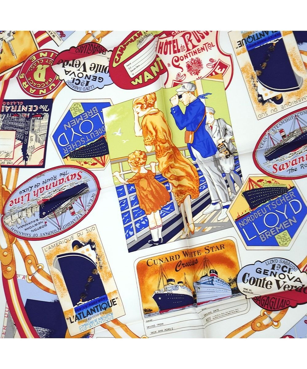 Marca ＜秋の新作！＞【 Marcaオリジナル】ボヤージュ 大判 シルクツイル スカーフ 