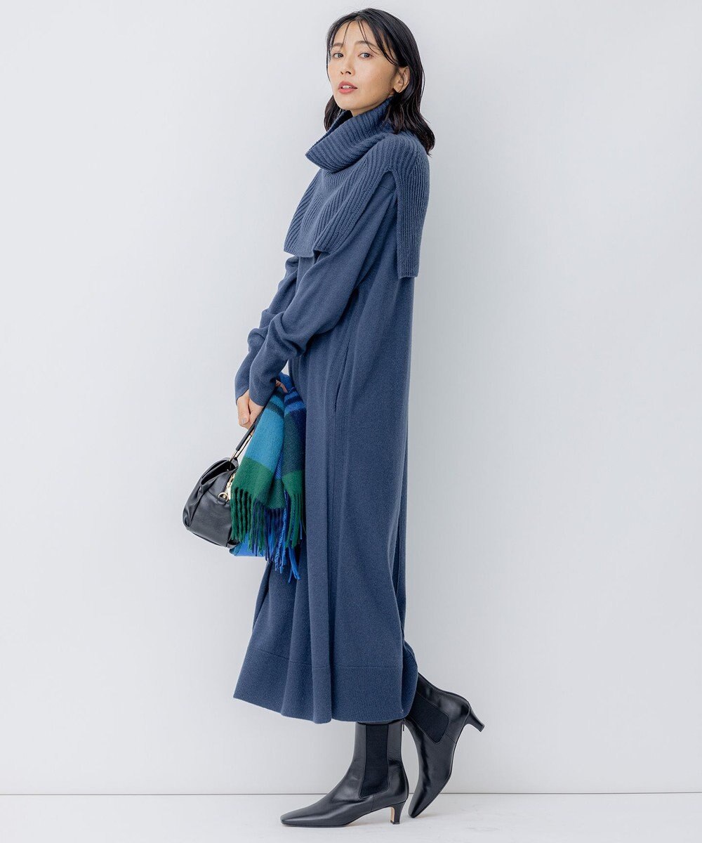 23区 【洗える】ウールカシミヤ ニットワンピース 