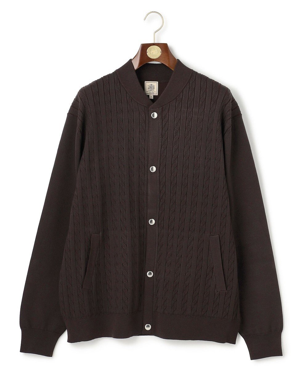 J.PRESS MEN 【KING SIZE】【ストレッチ / イージーケア】【FLEX YARN】ケーブルニット ブルゾンライク カーディガン 