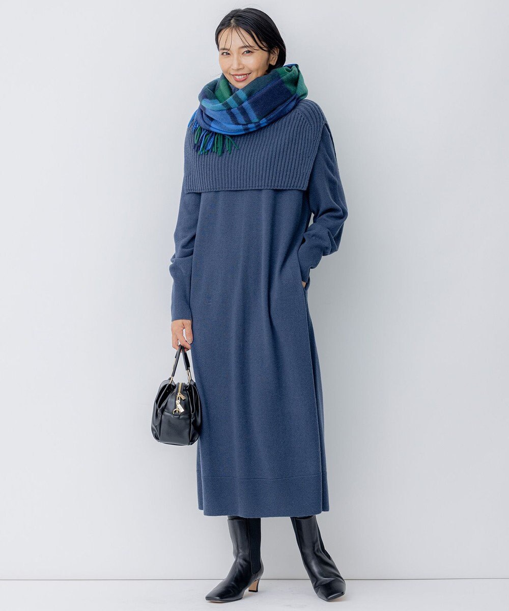 23区 【洗える】ウールカシミヤ ニットワンピース 