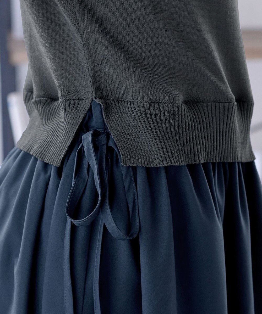 Tiaclasse L 【洗える】ニットドッキングワンピース 