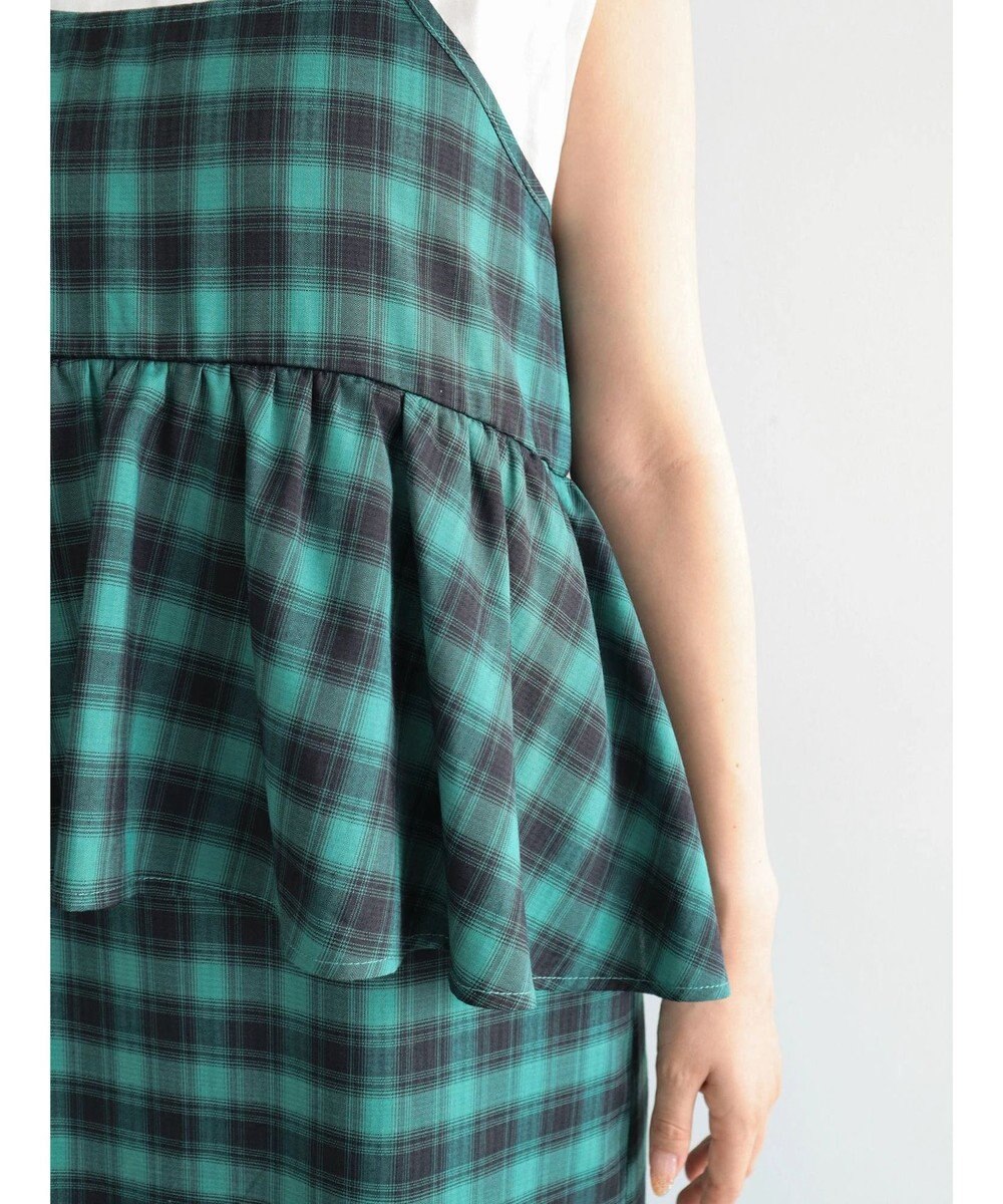 Green Parks チェックペプラムキャミワンピース 
