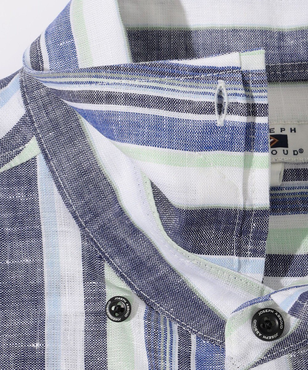 JOSEPH ABBOUD 【麻100％・軽い・涼しい】 モイスチャーリネンストライプシャツ 