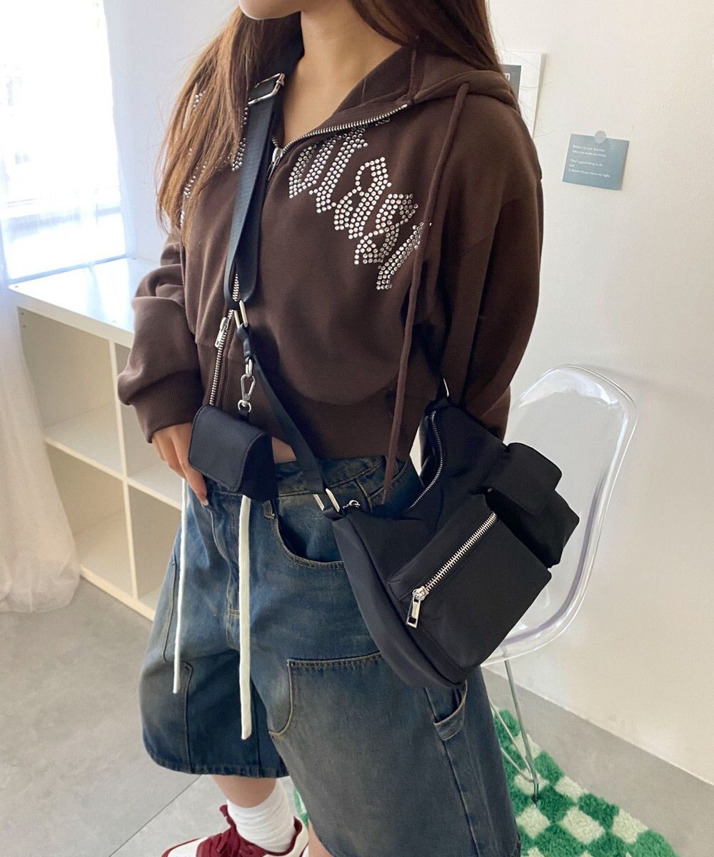 WEGO ポーチ付きランダムポケットデザインショルダー 