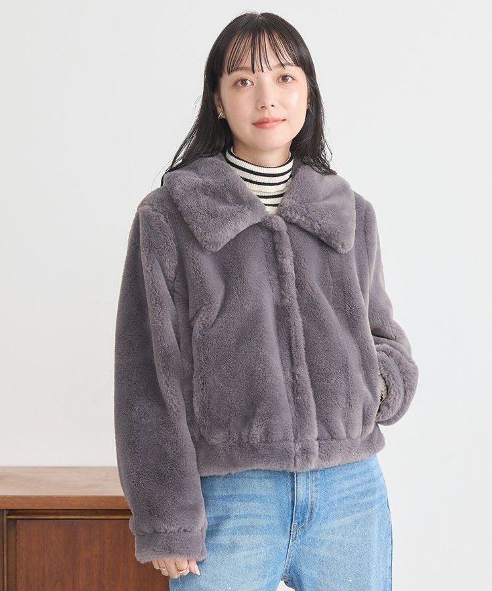 earth music&ecology ファーショートコート 