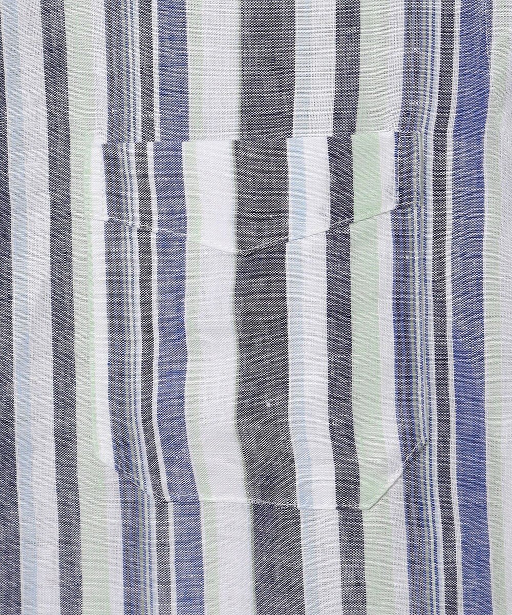 JOSEPH ABBOUD 【麻100％・軽い・涼しい】 モイスチャーリネンストライプシャツ 