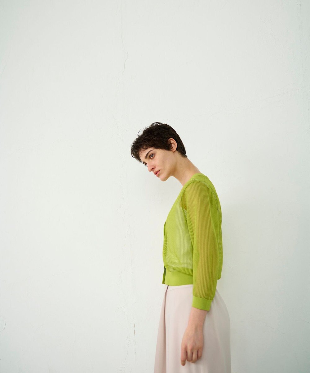 GRACE CONTINENTAL メッシュニットカーディガン 