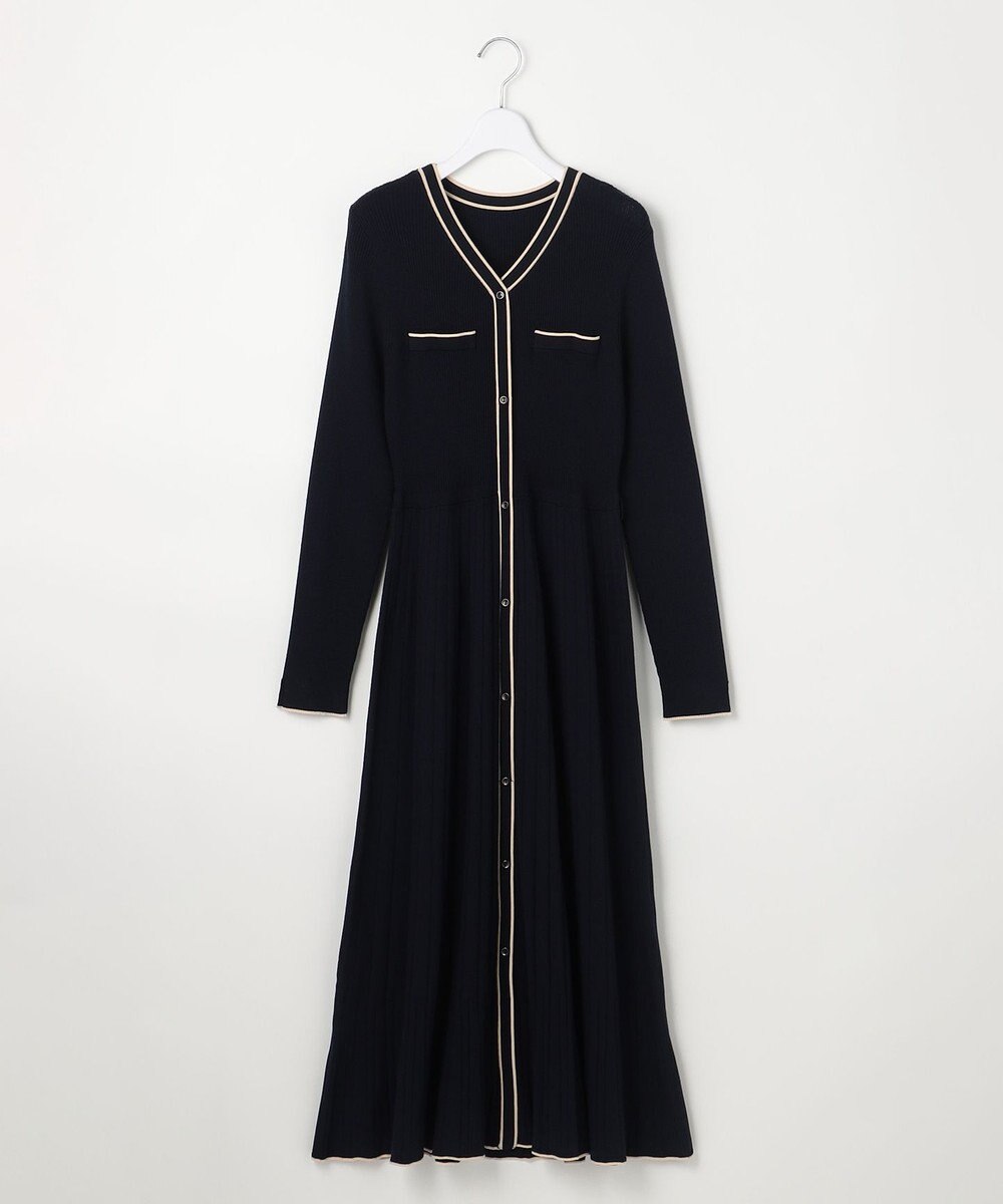 ANY SIS L バイカラーデザインニット ワンピース 