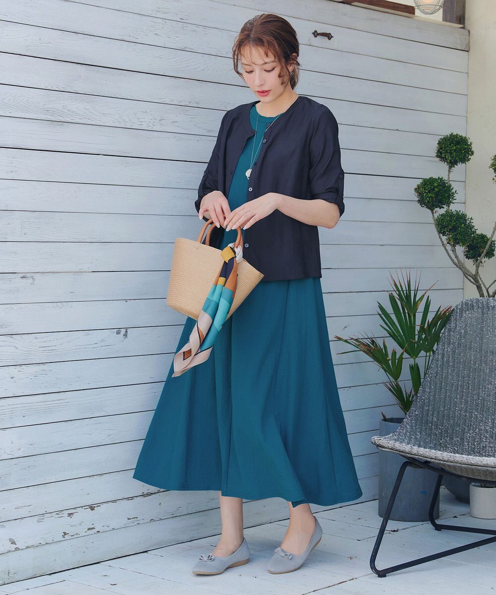 Tiaclasse 【接触冷感・洗える】イージーカットソーロングワンピース 