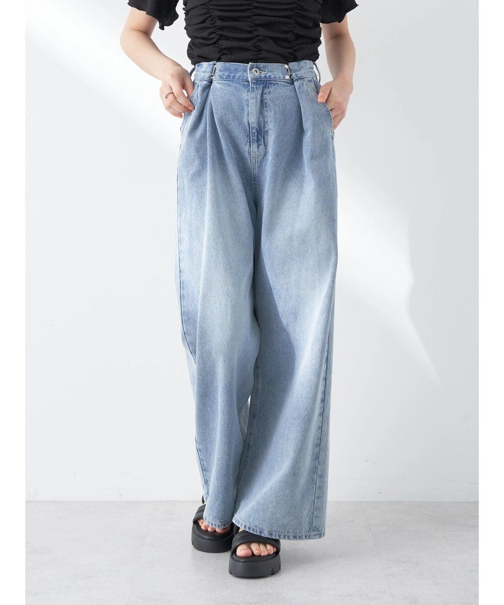 earth music&ecology タックホックデニムパンツ 