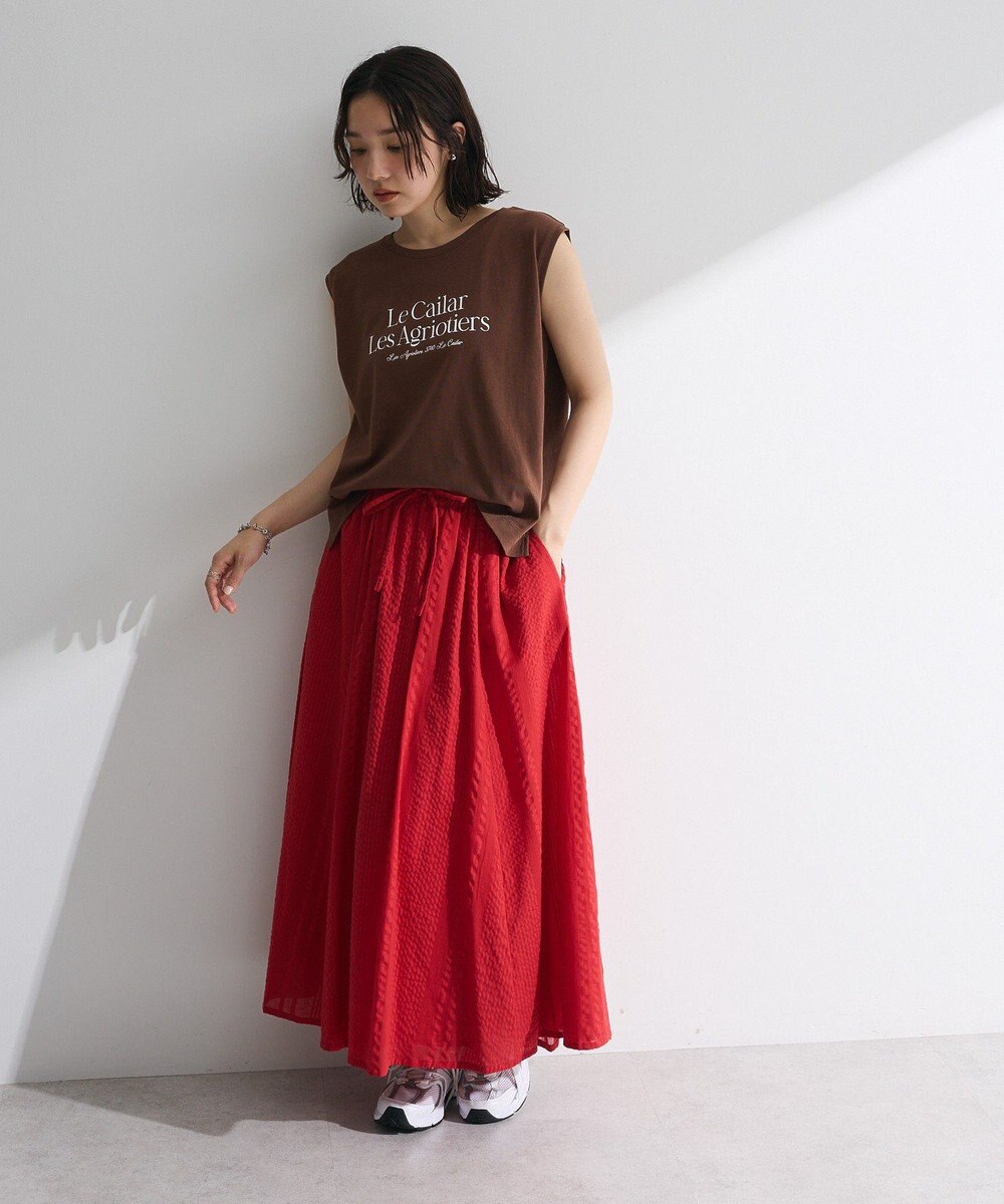 Green Parks ノースリーブフェミニンロゴプルオーバー 