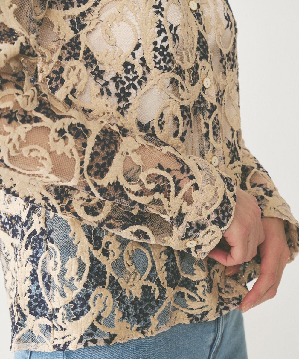 GRACE CONTINENTAL ボウタイ付レースブラウス 