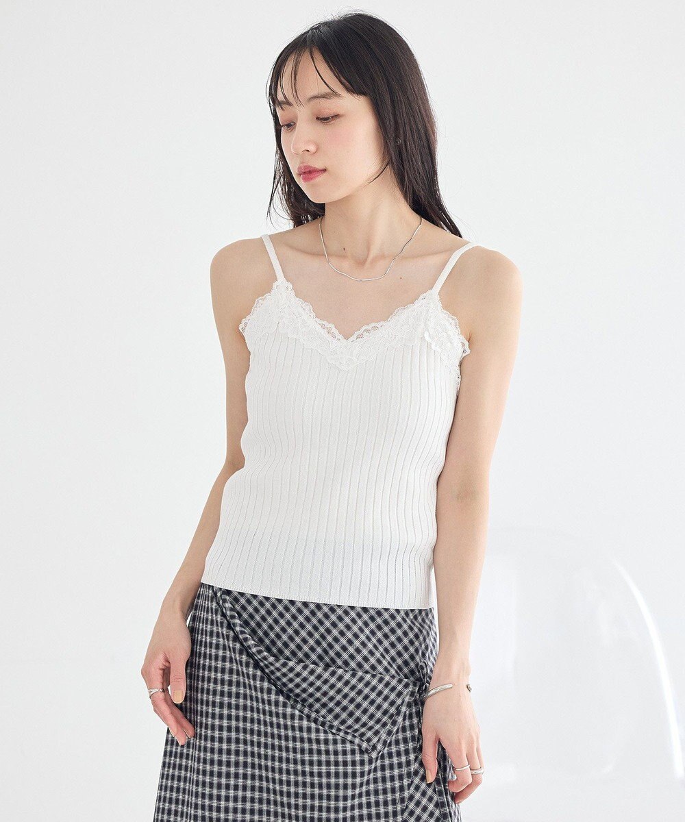 earth music&ecology レースリブキャミソール 