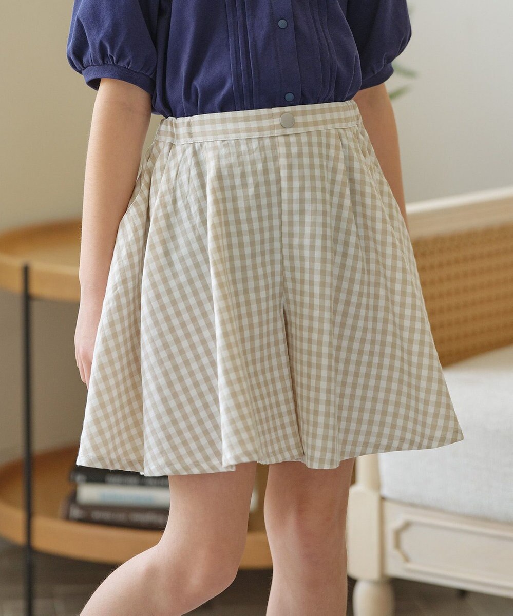 組曲 KIDS 【110-140㎝】フレアーギンガム ショートパンツ 