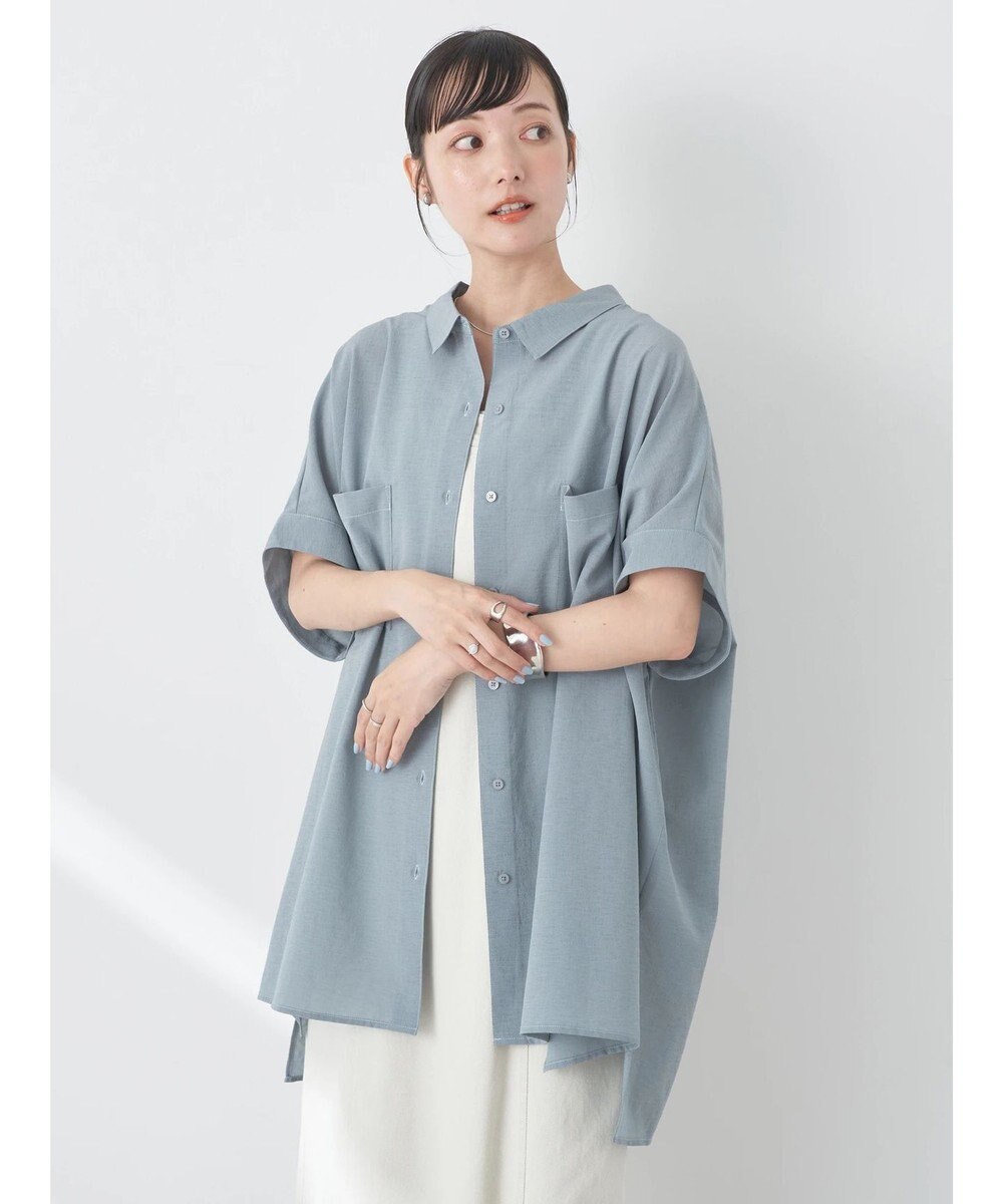 earth music&ecology 配色ステッチＢＩＧシャツ 