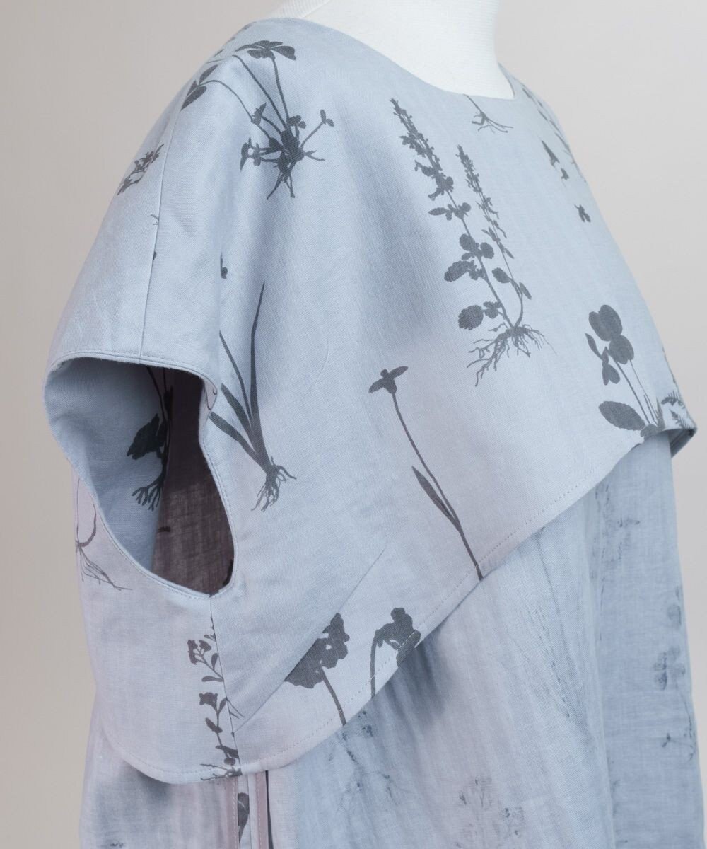 muuc 【ゆったりシルエットで涼しく上品】植物の影絵プリント プルオーバー 