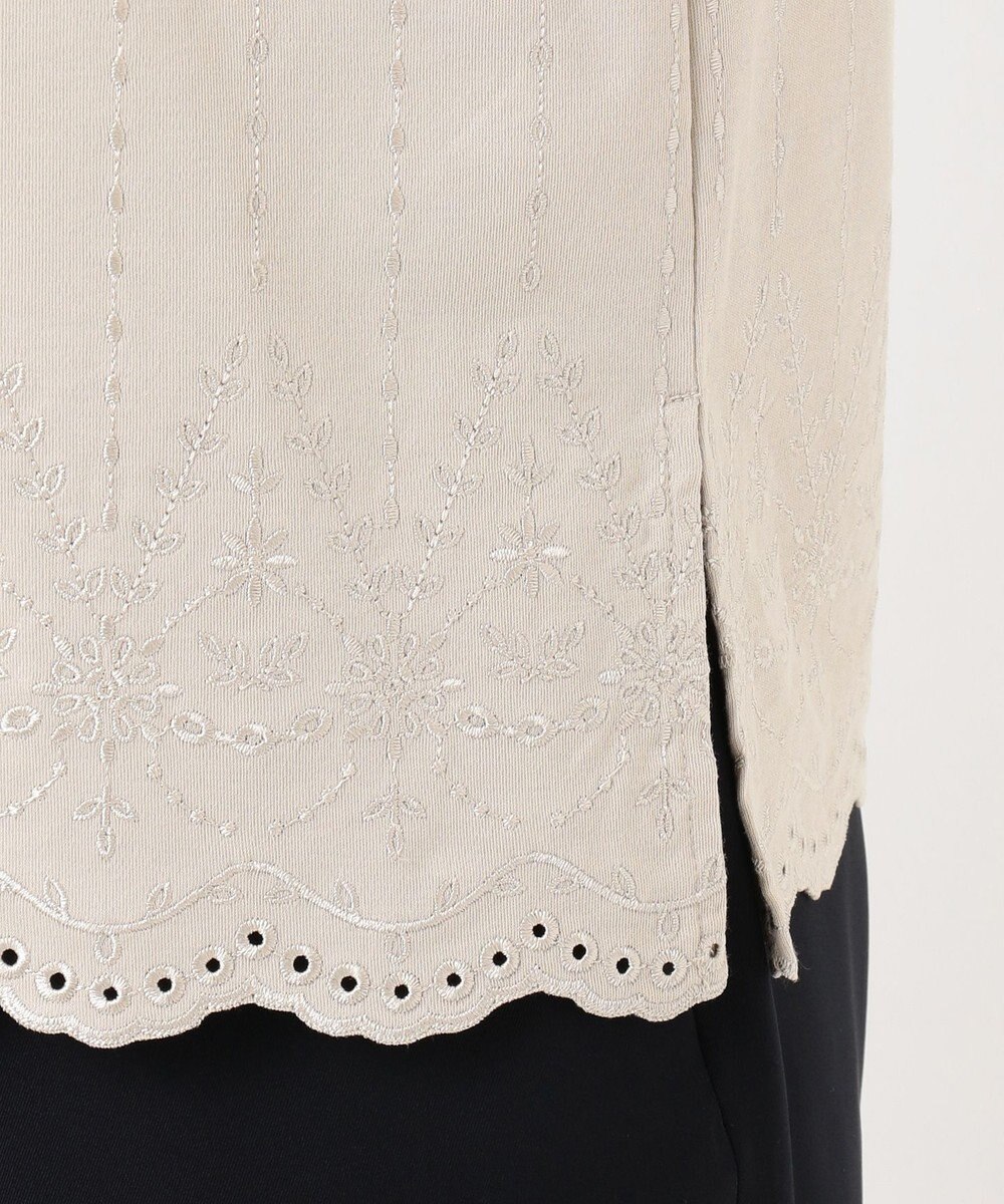 J.PRESS LADIES L 【UVケア・接触冷感】コンパクトコットンスムース 裾刺繍 カットソー 