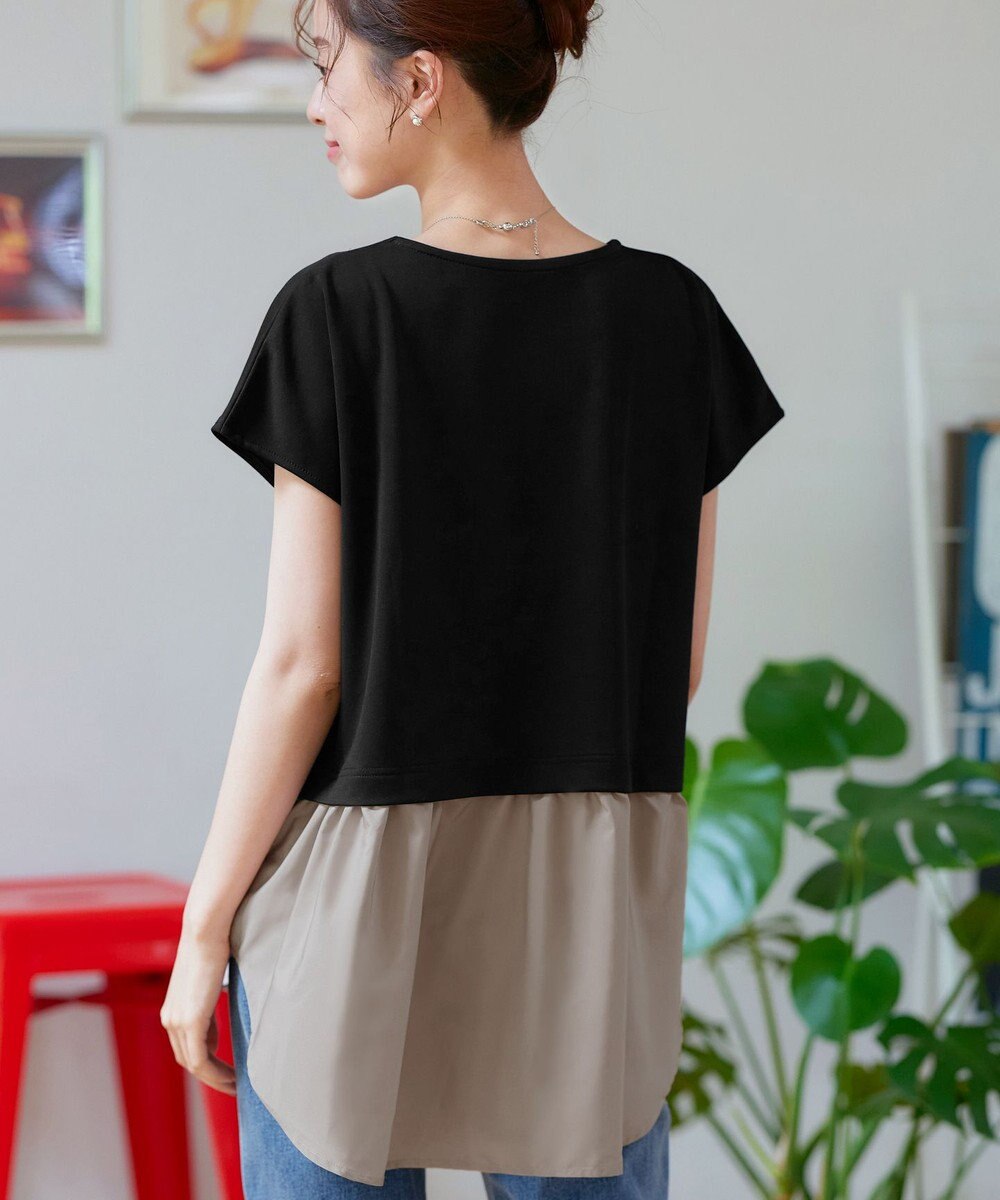 Tiaclasse 【洗える】シャツドッキングフレンチスリーブカットソー 