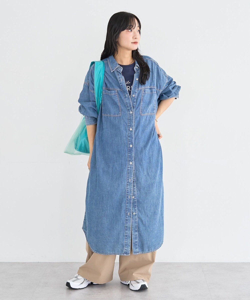 Green Parks シアーデニムシャツワンピース 