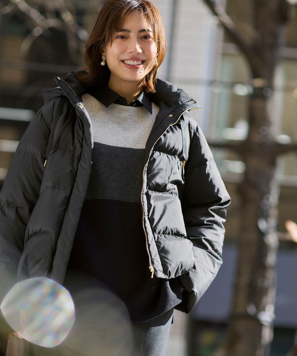 23区 【滝沢眞規子さん着用/洗える】メリノウールサテン 2WAYドルマンスリーブシャツ 