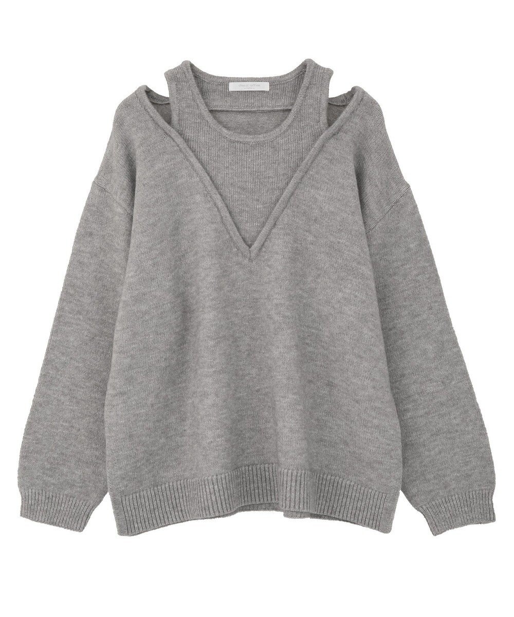 Green Parks フェイクレイヤードＶネックニットプルオーバー 
