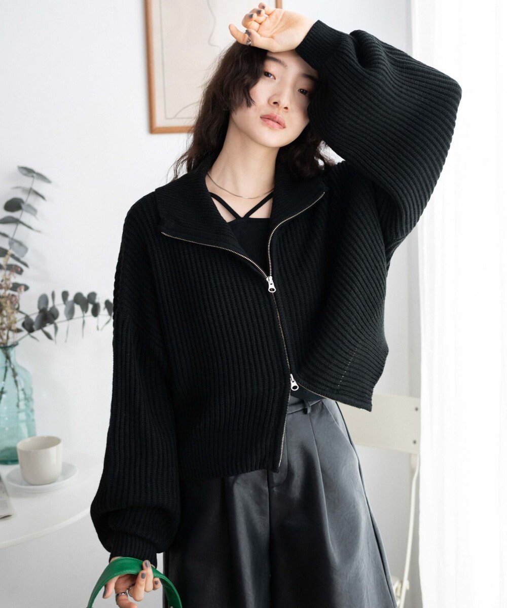 WEGO ダブルジップショートカーデ 