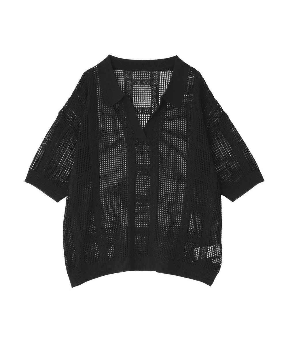 earth music&ecology レーシースキッパーポロニットプルオーバー 