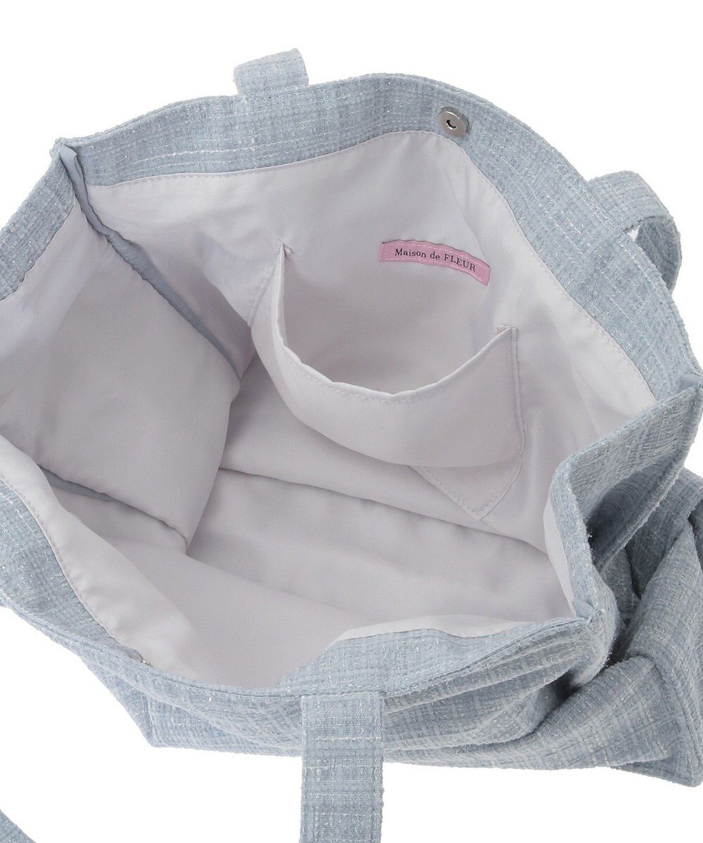 Maison de FLEUR ツイードロゴ刺繍スクエアトートバッグ 