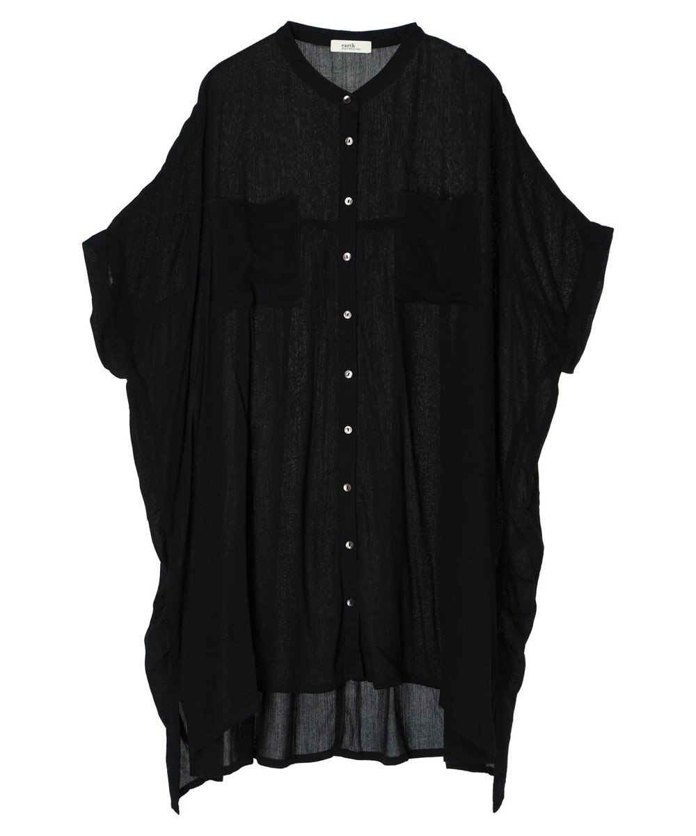 earth music&ecology レーヨンポケットシャツチュニック 