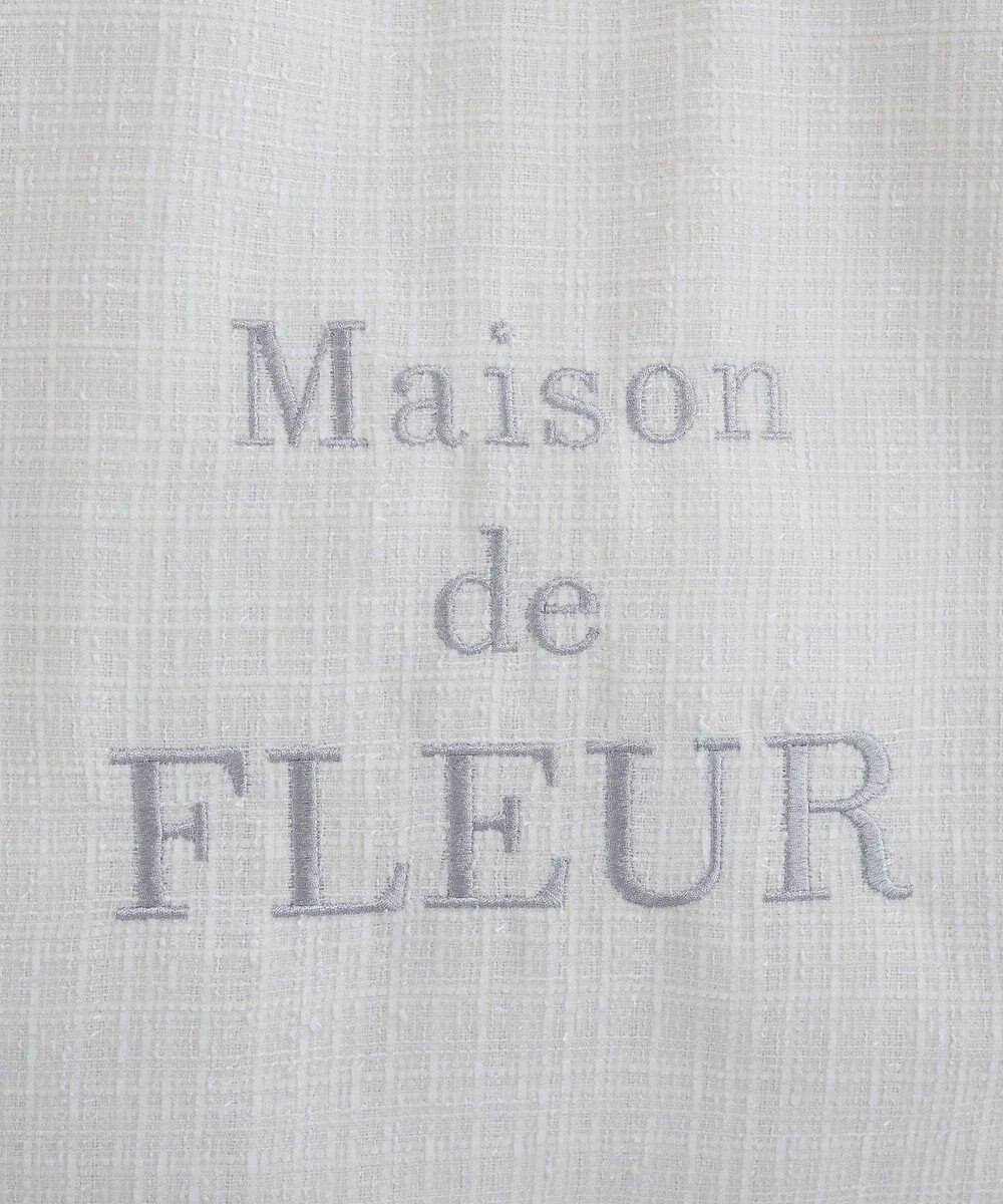 Maison de FLEUR ツイードロゴ刺繍スクエアトートバッグ 