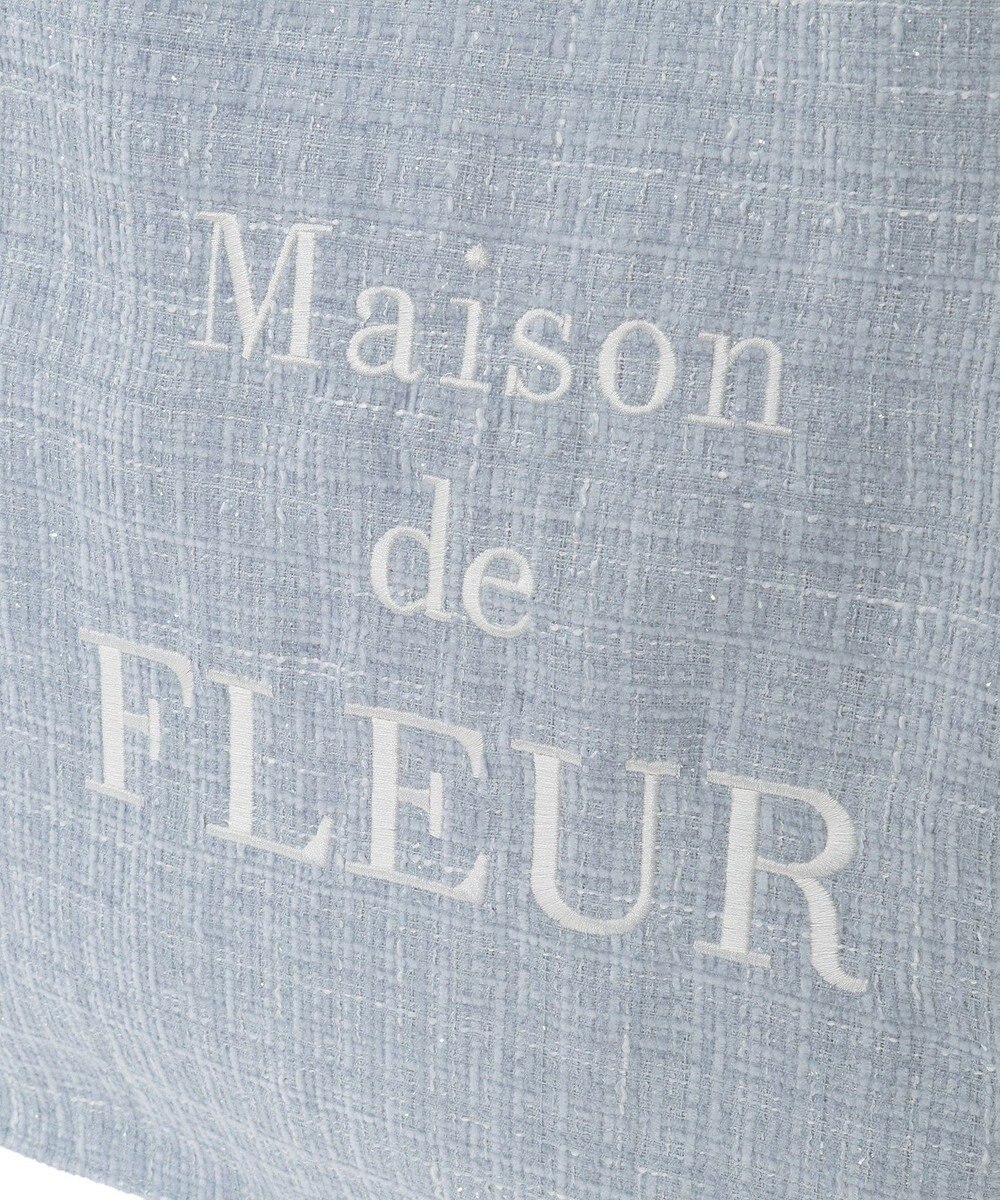 Maison de FLEUR ツイードロゴ刺繍スクエアトートバッグ 