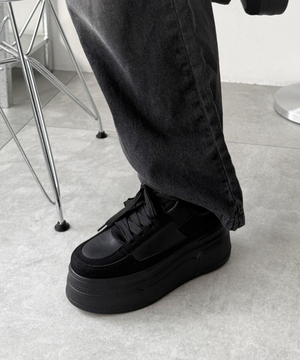 WEGO 厚底ワイドシューレーススニーカー 