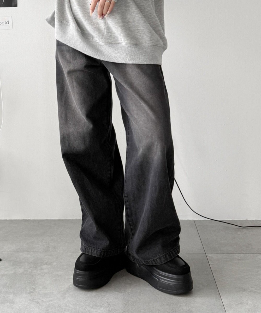 WEGO 厚底ワイドシューレーススニーカー 