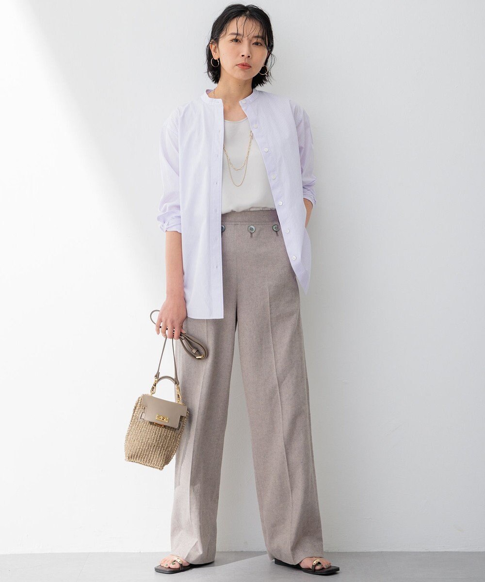 23区 S 【Oggi4月号掲載/洗える】CANCLINI バンドカラー シャツ 