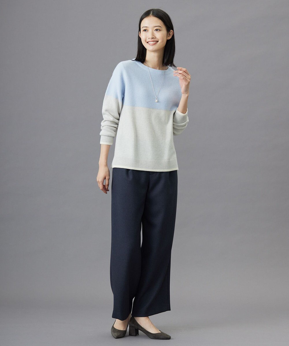 J.PRESS LADIES 【洗える】TUMUGITOピンヘッド ワイド パンツ 