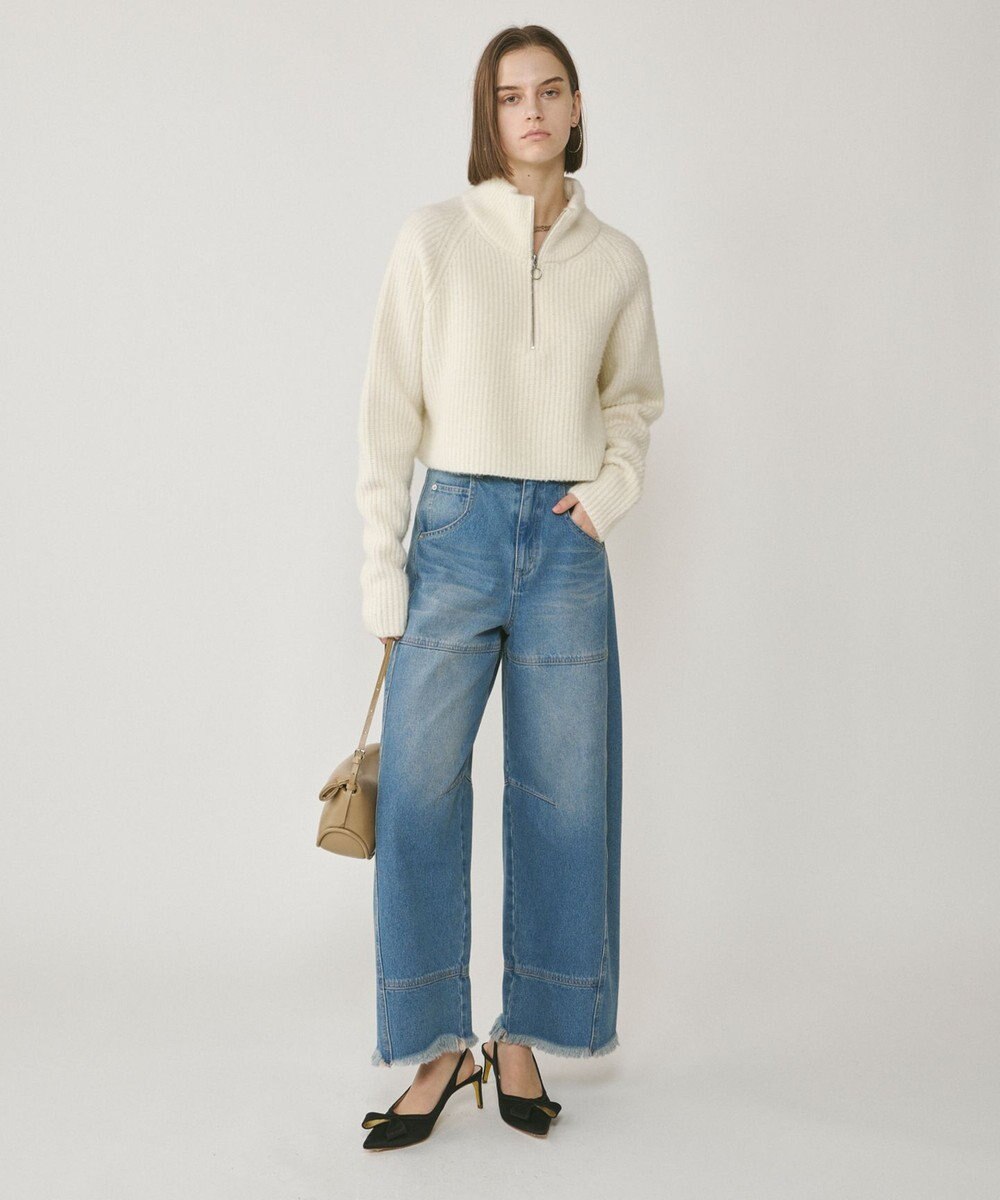 GRACE CONTINENTAL 畦zipニットトップ 