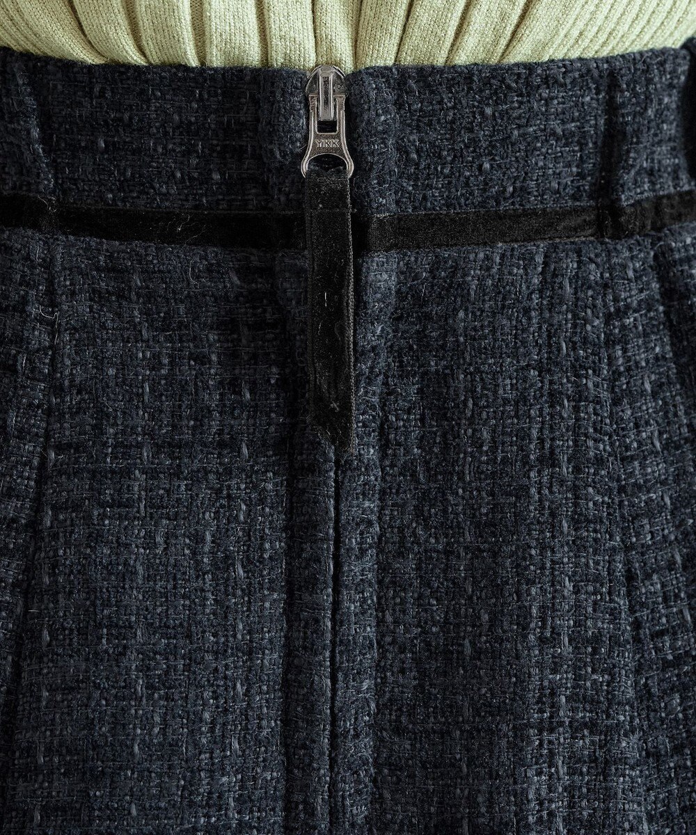 Tiaclasse L ベロアラインツイードスカート 