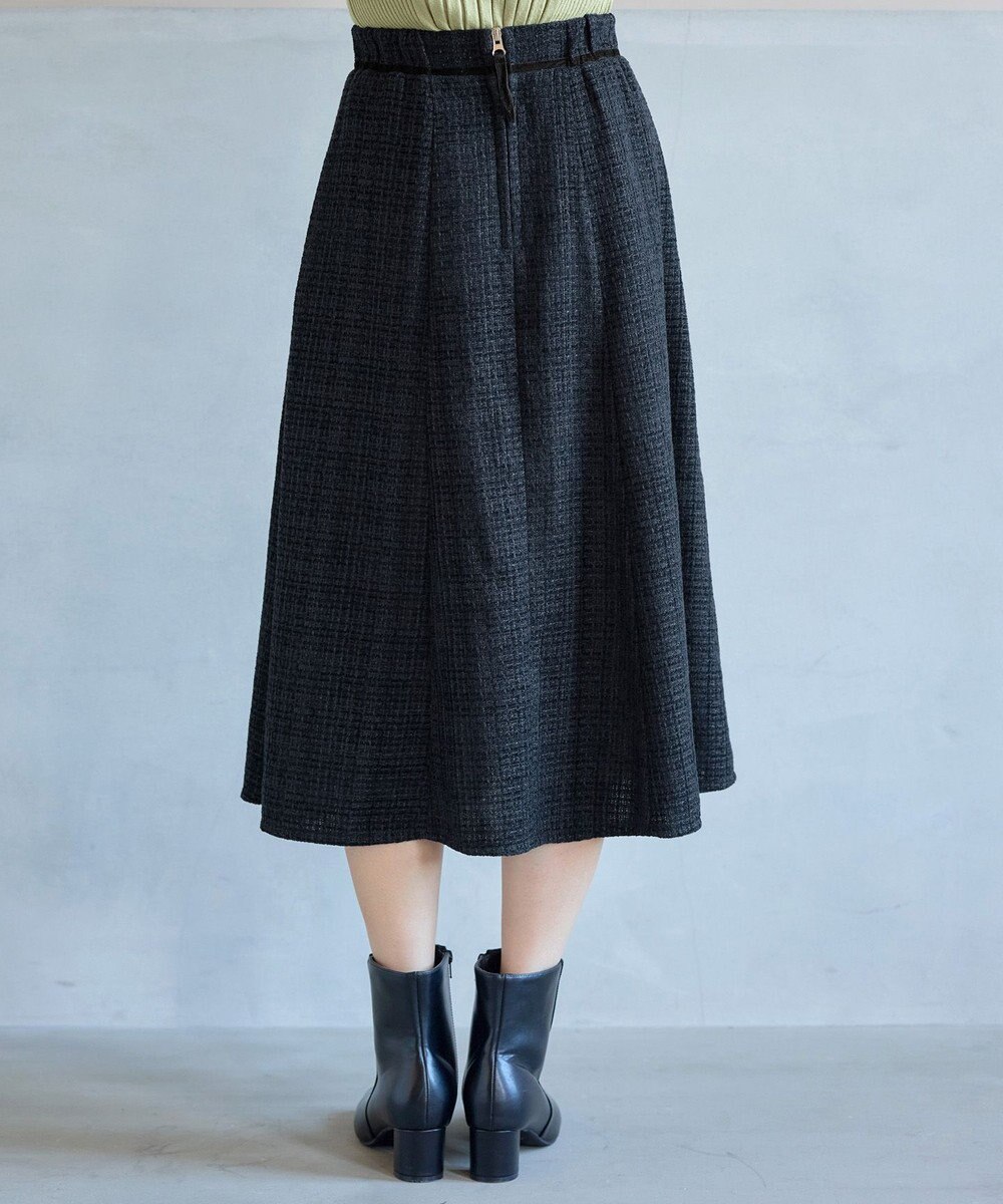 Tiaclasse L ベロアラインツイードスカート 