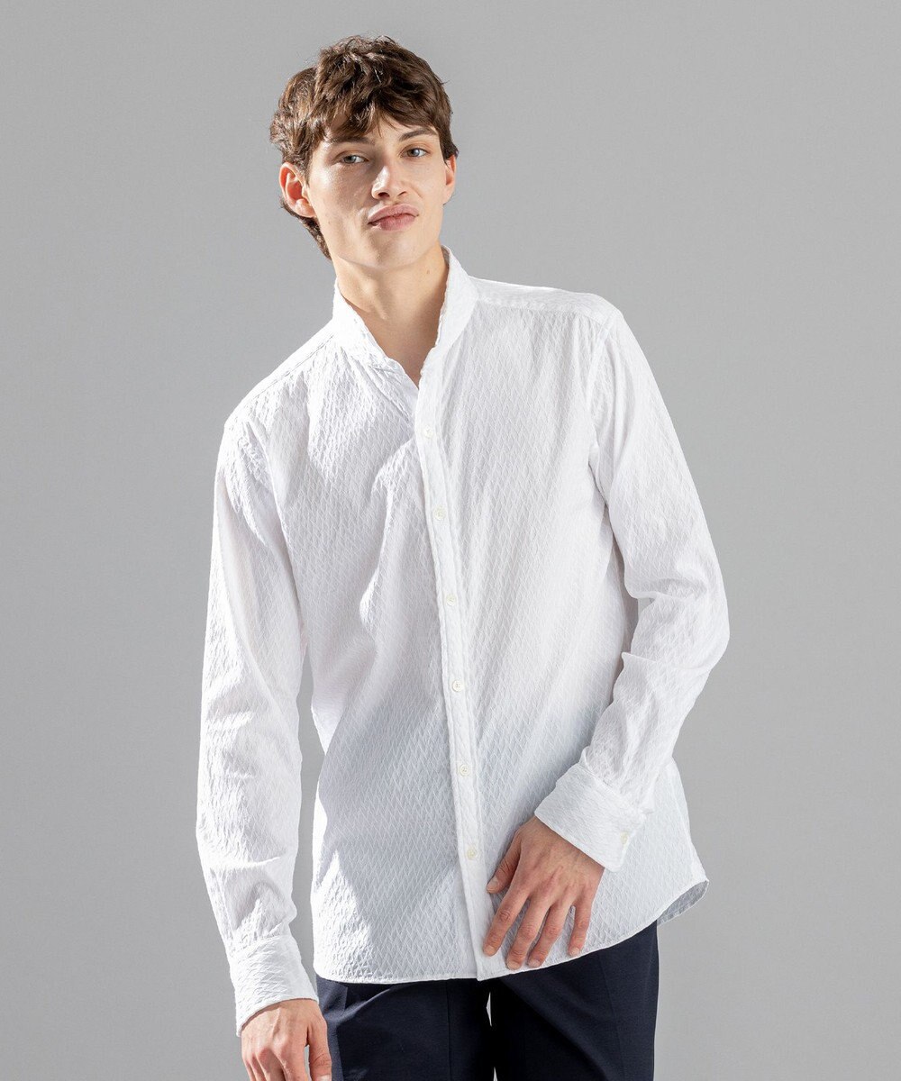 JOSEPH HOMME アロージャガードストレッチ　ウイングカラーシャツ 